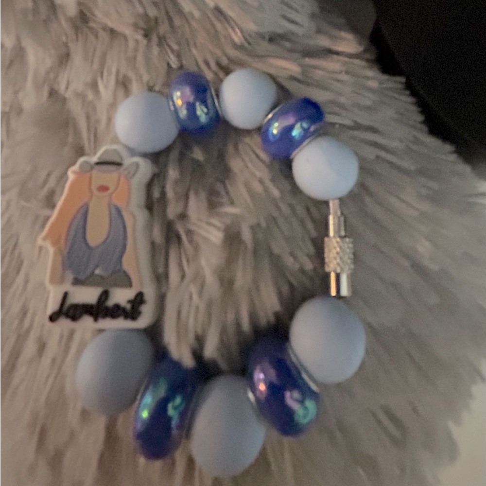 “M Lambert” decorative beaded charm for 40oz Stanley cup or other cup. Many uses